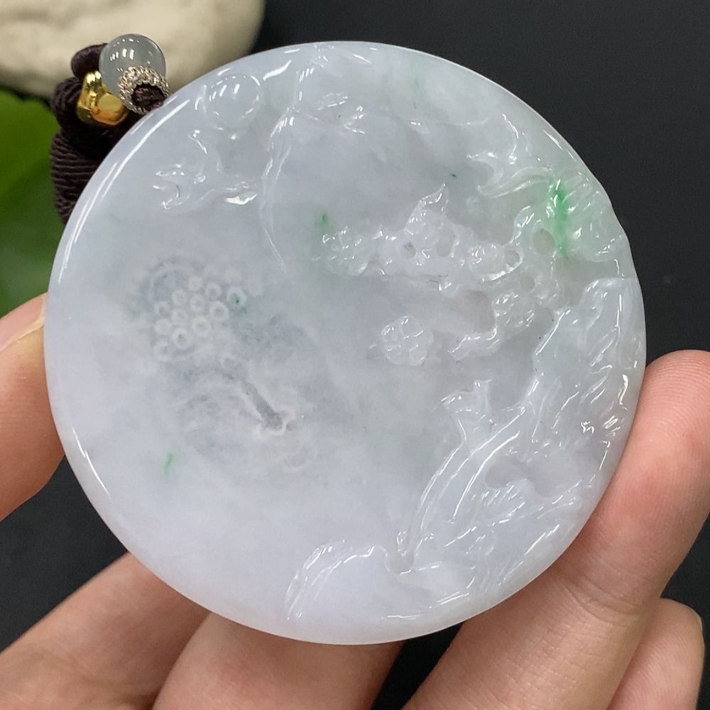 F28228338 Jadeite Pendant Total Weight Approx. 38.12g With Non-Grade A Beads