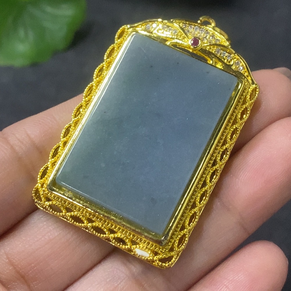 F34031825 Jadeite Plain Pendant Mounted Pendant Non-Gold Total Weight Approx. 17.99g