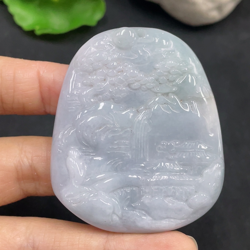 F30499776 JadeitePendant Landscape, Total Weight Approx. 33.6g