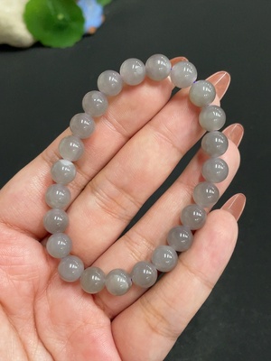 H34005349 Hetian Jade Bracelet, Approx. 7.6mm Beads, Total Weight About 17.3g