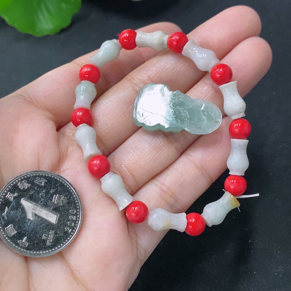 F32761029 Jadeite Bracelet Pendant Sell as a Lot with Non-Grade A Beads Rough