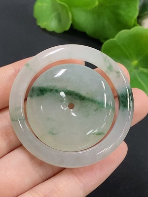 F42969190 翡翠子母扣挂件 货品总重约24.95g