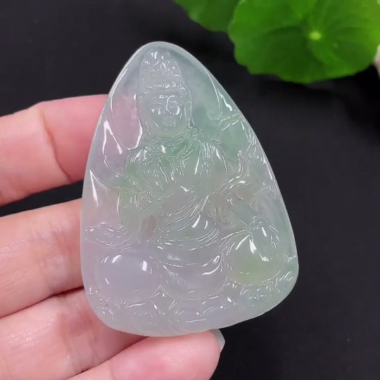 F30454373 Jadeite Guanyin Pendant, Total Weight Approx. 21.3g
