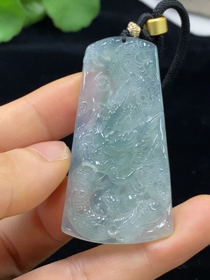 F32803079 Jadeite dragon pendant with a total weight of approximately 19.24 grams (including rope weight) non-gold