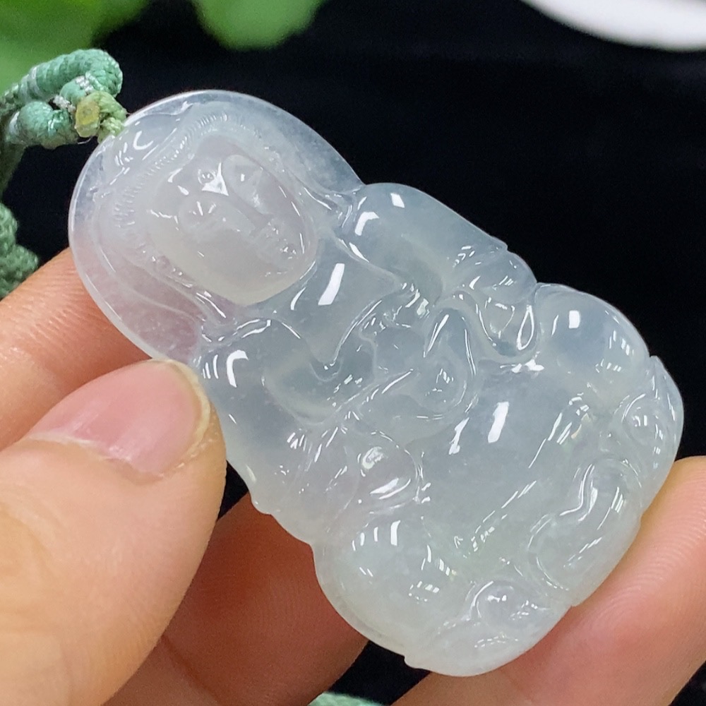 F33910482 Jadeite Guanyin Pendant Total weight approx. 18.15g (including rope weight)