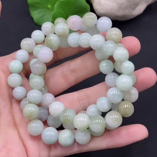 F29314491 Jadeite Bead Necklace Approximately 9.5mm Total Weight About 89.87g