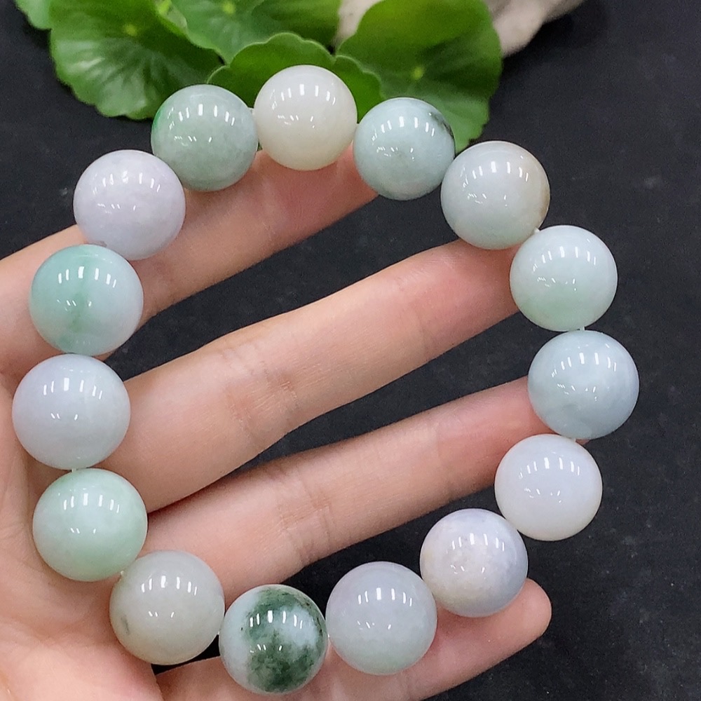 F34995329 Jadeite Beads Bracelet Approx. 15mm Total Weight Approx. 87.74g