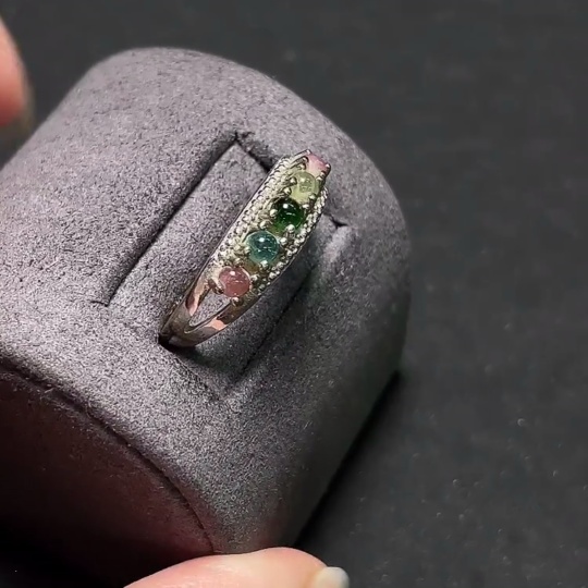 C28218308 Tourmaline Ring Non-gold Setting Adjustable Total Weight Approx. 2.4g