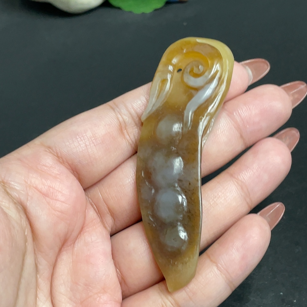 H34011197 Hetian Jade Pendant Fu Dou Total Weight Approx. 24.9g