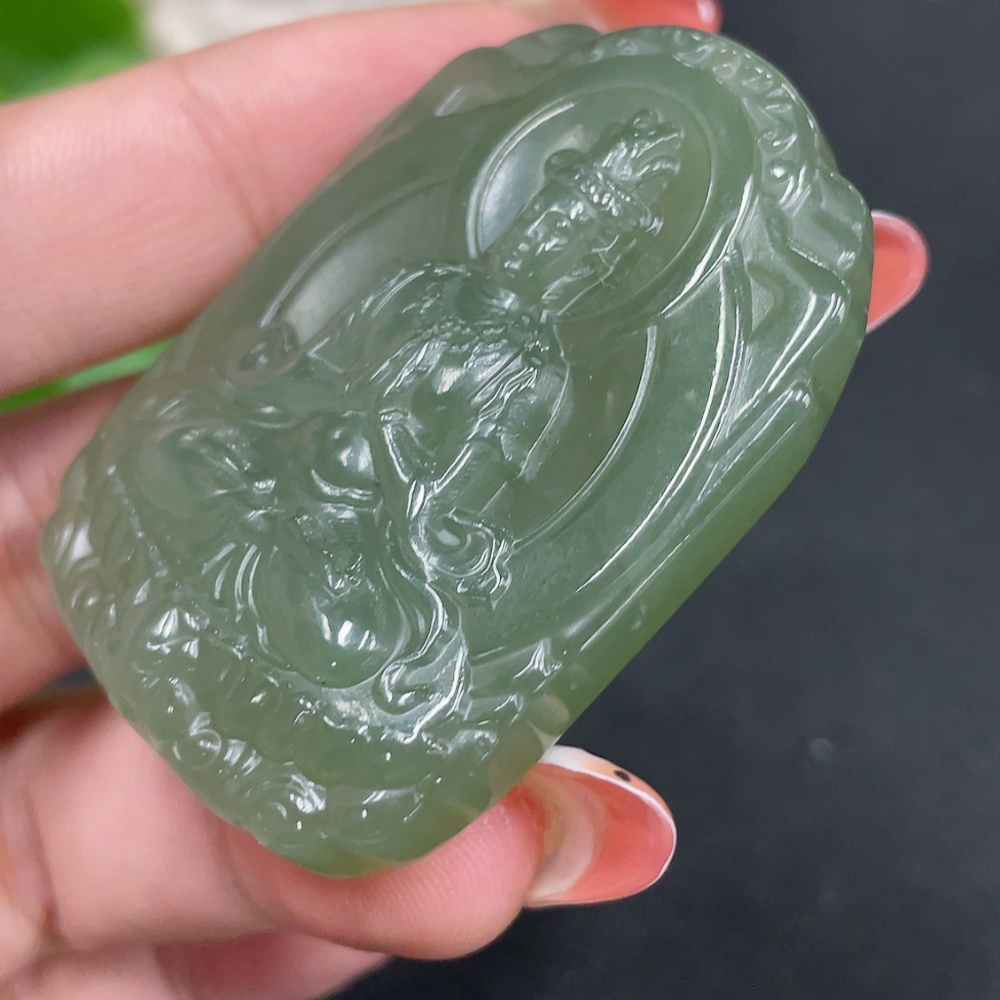 H35083915 Hetian Jade Pendant Guanyin Total Weight Approx. 35.2g