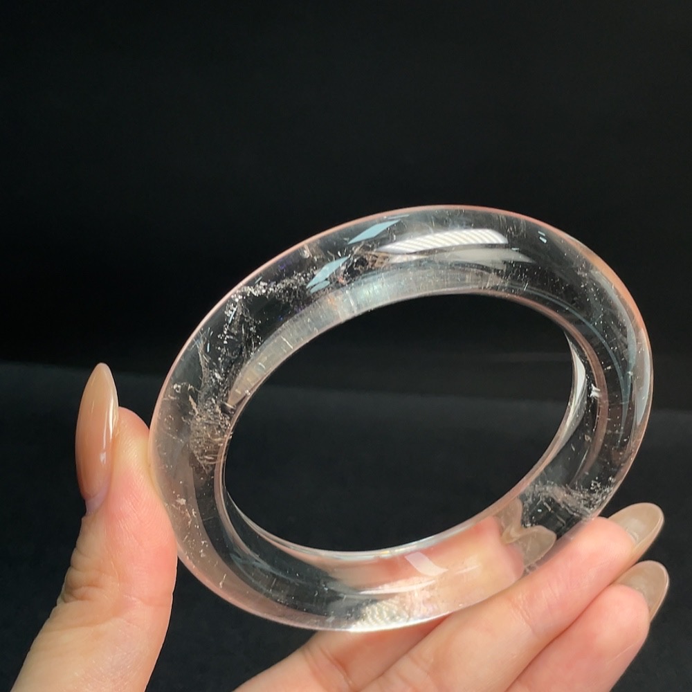 C31656076 Crystal Bracelet with Visible Organic Matter, Total Weight Approx. 76.3g, Size 60