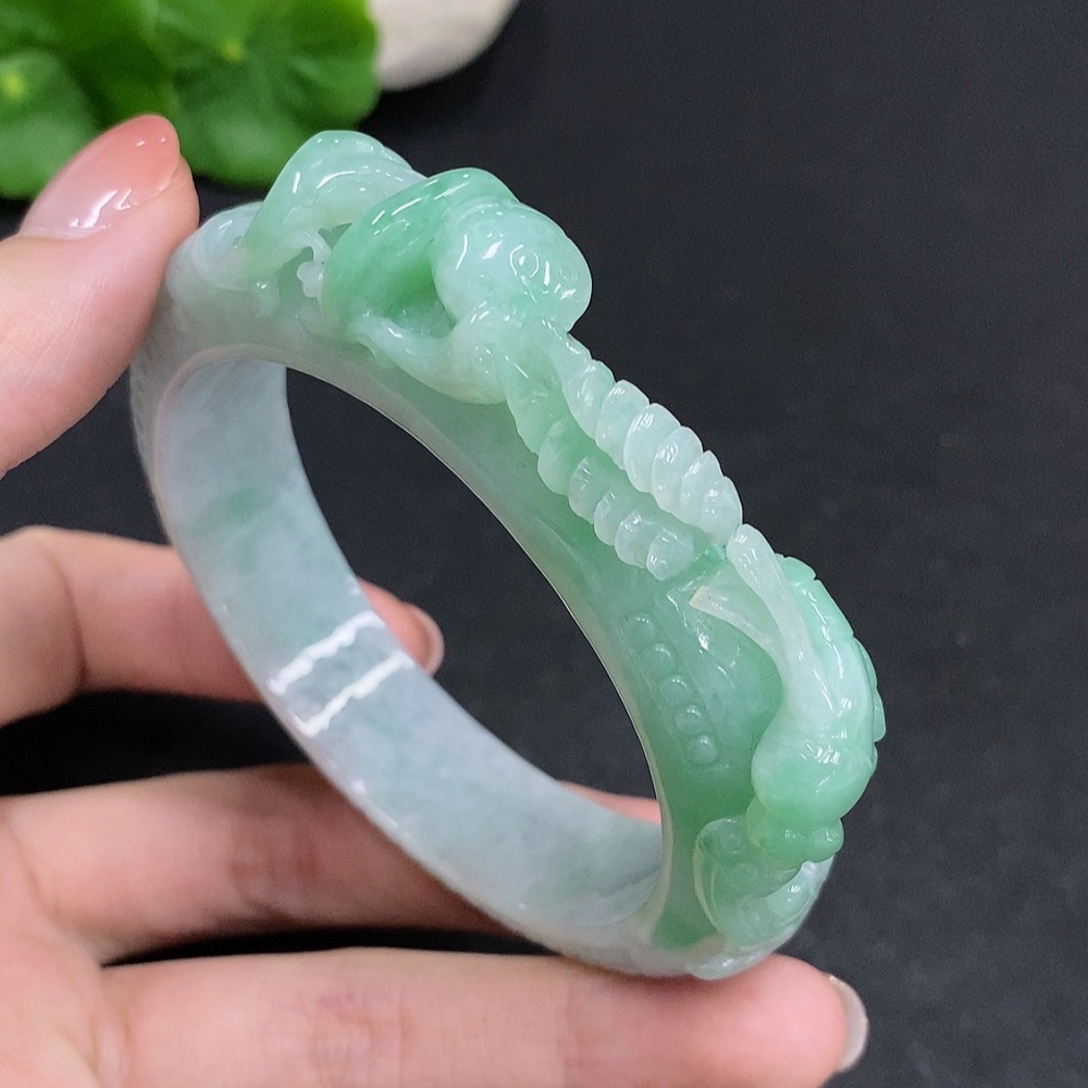 F34962595 Jadeite Round Bracelet Total Weight Approx. 78.5g Size 57