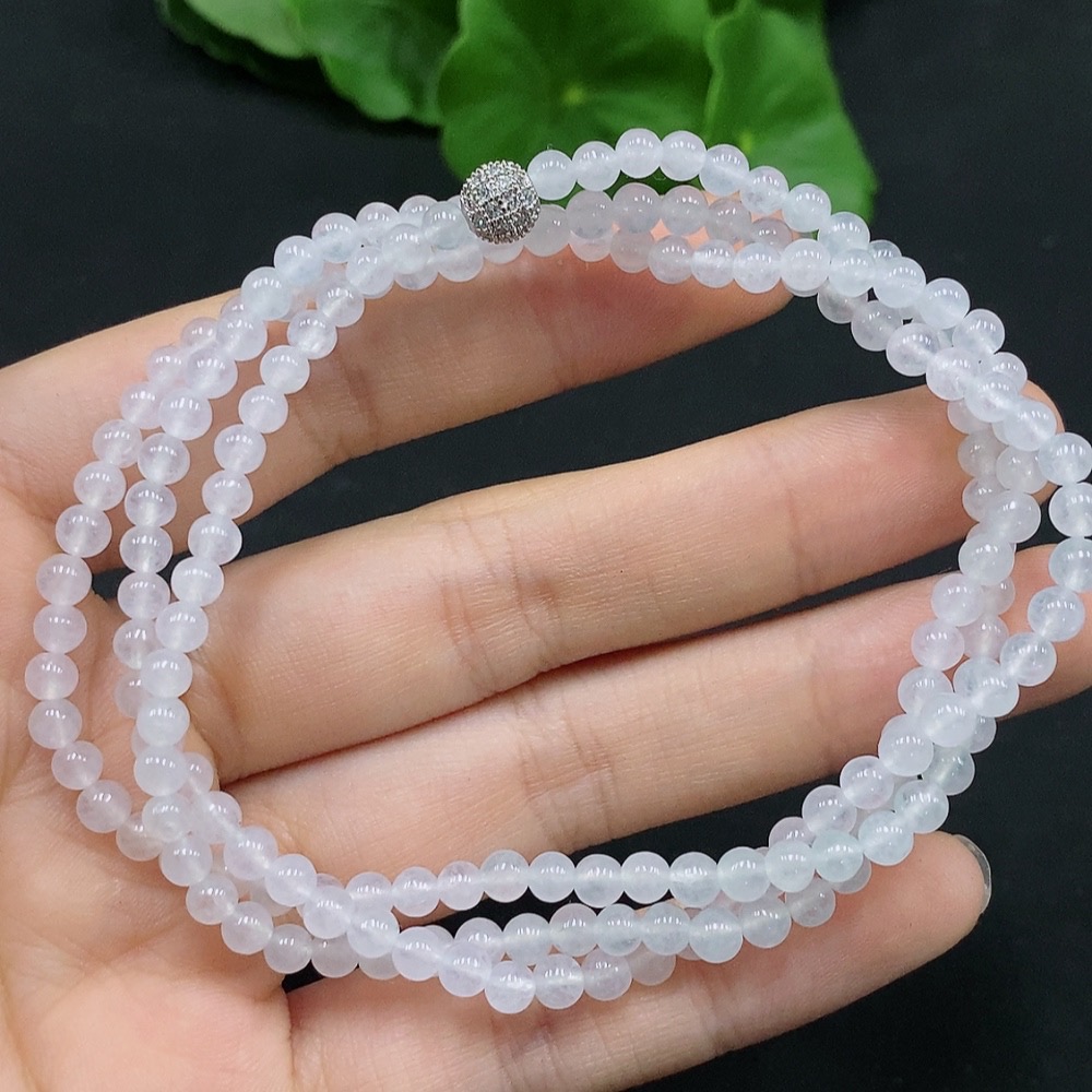 F29347676 Jadeite Bead Necklace Approx. 3.8mm Total Weight About 16.94g Non-Gold Setting