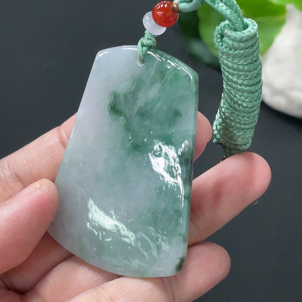 F34058554 Jadeite Plain Pendant Total weight about 22.8g with other mineral components non-A beads