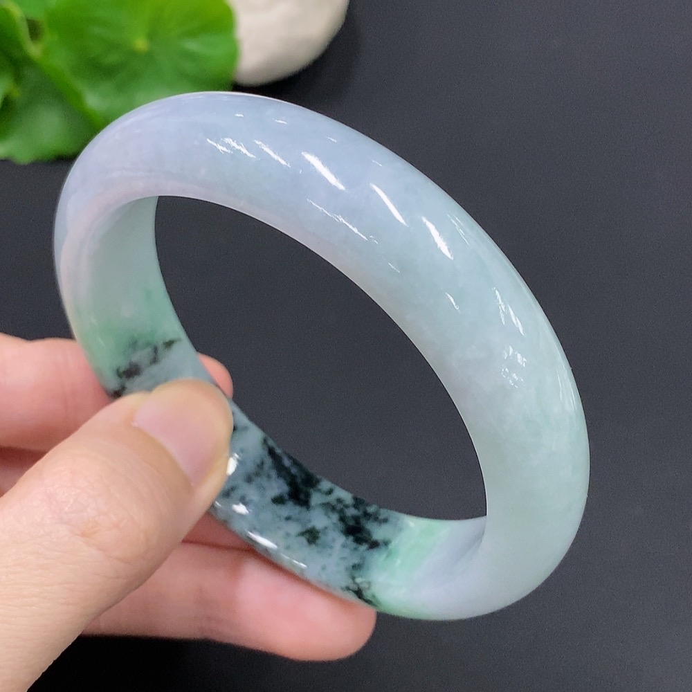 F23564189 Jadeite Round Bangle Size 57 Containing Other Minerals Total Weight 62.243g