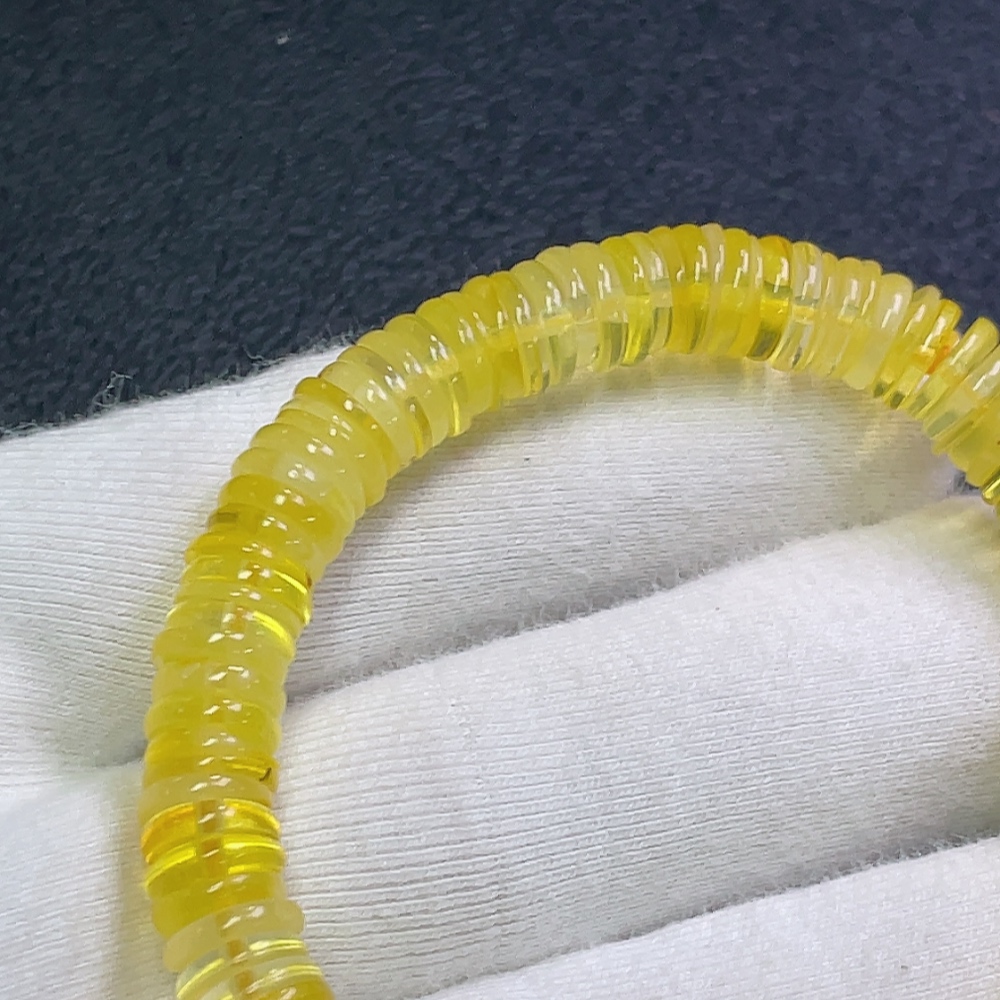 C30533784 Amber Beeswax Bracelet Total Weight Approx.8.27g Size 7.8mm