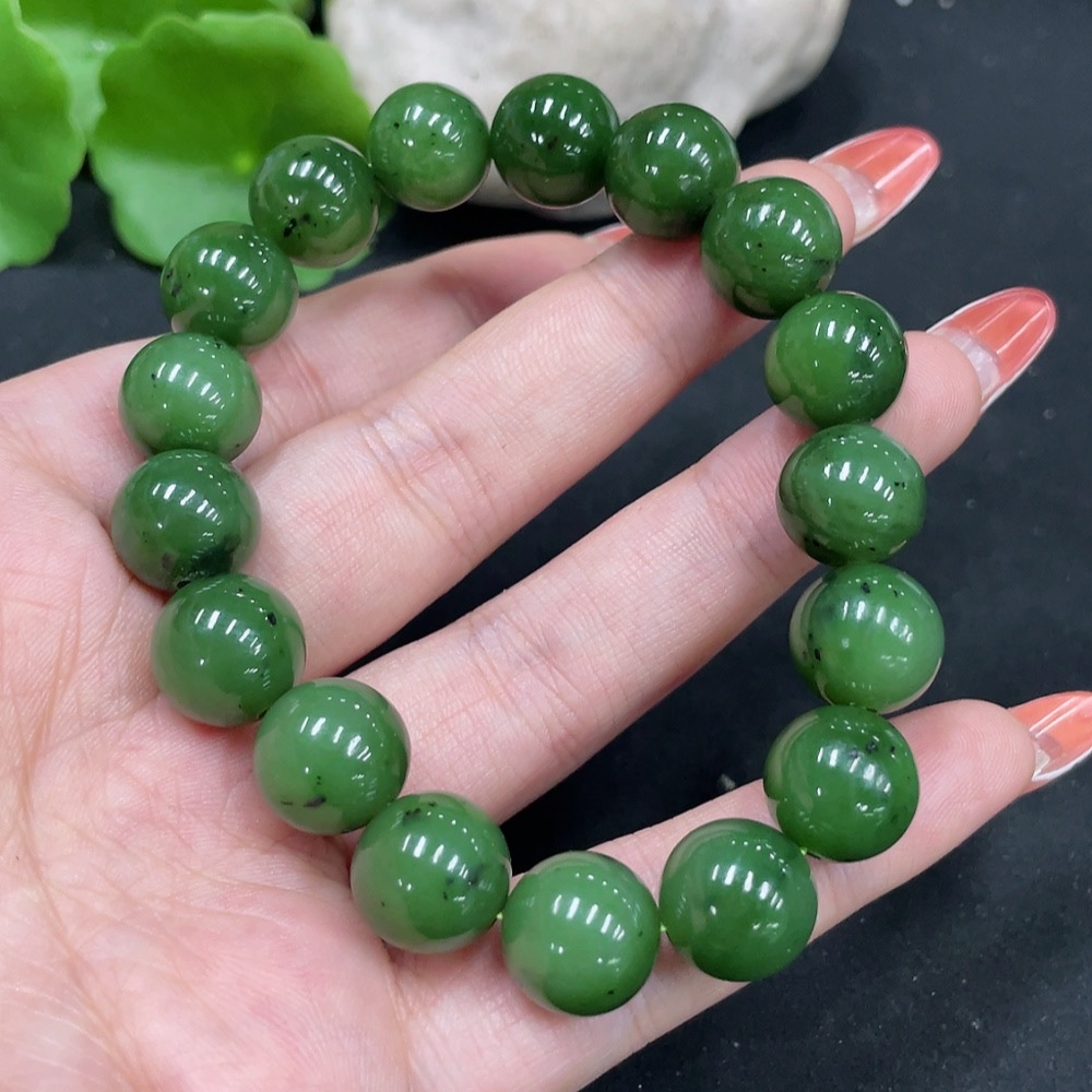 H35084219 Hetian Jade Bracelet, approx. 11.7mm, total weight approx. 44.8g