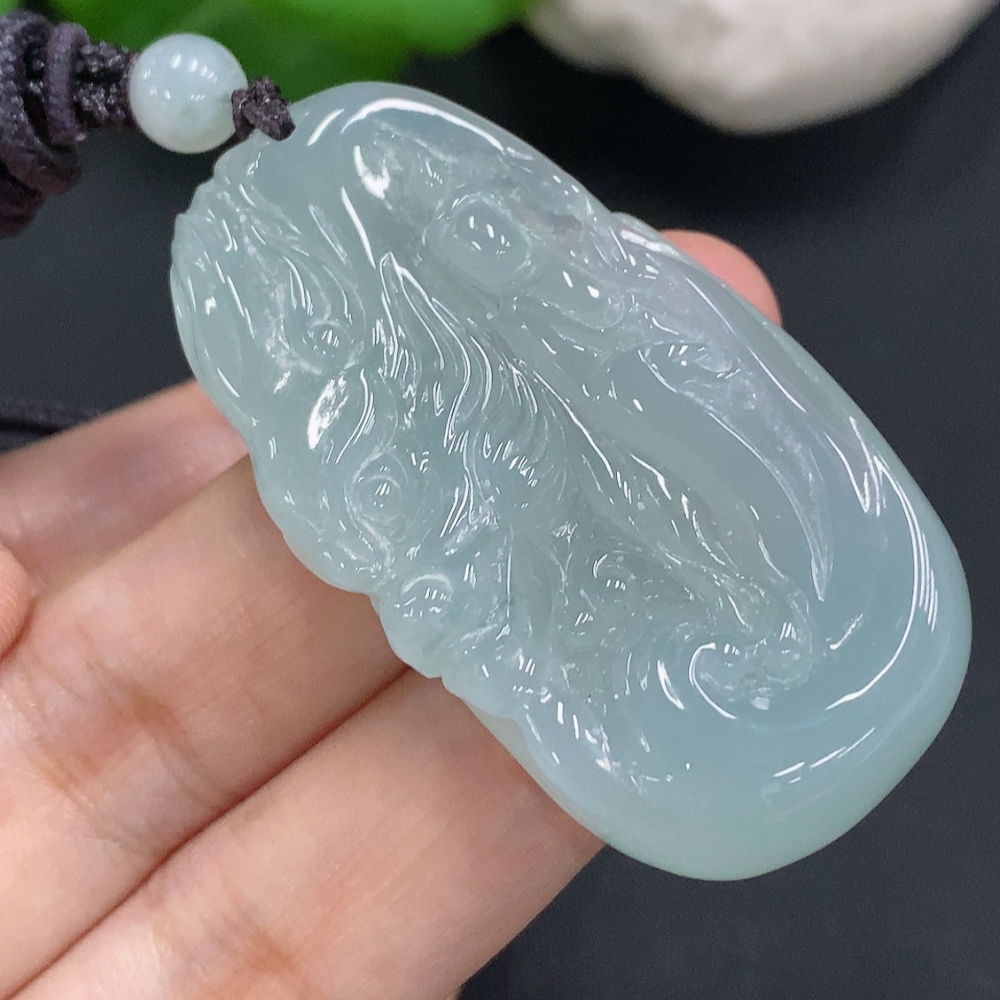 F29434019 Jadeite Pendant Total Weight Including Rope Approximately 27.2g