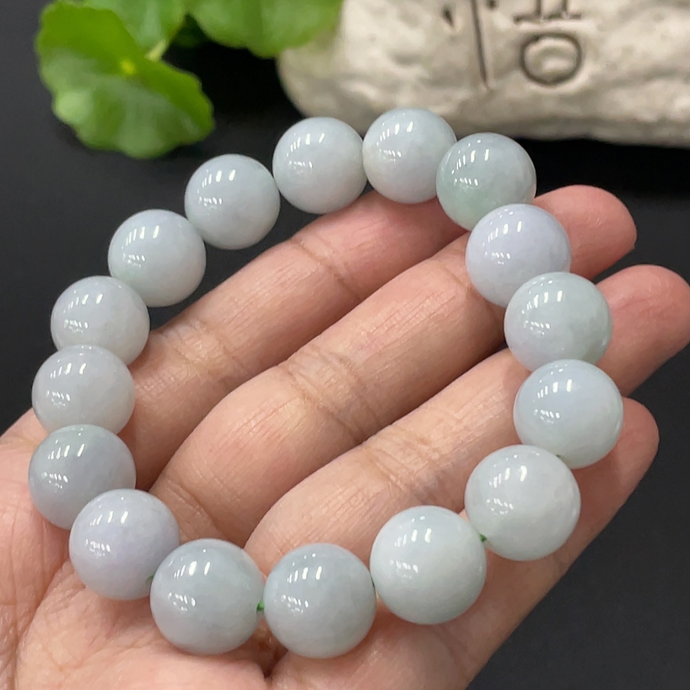 F34999753 Jadeite Bead Bracelet Approx. 12.3mm Total Weight Approx. 50.5g