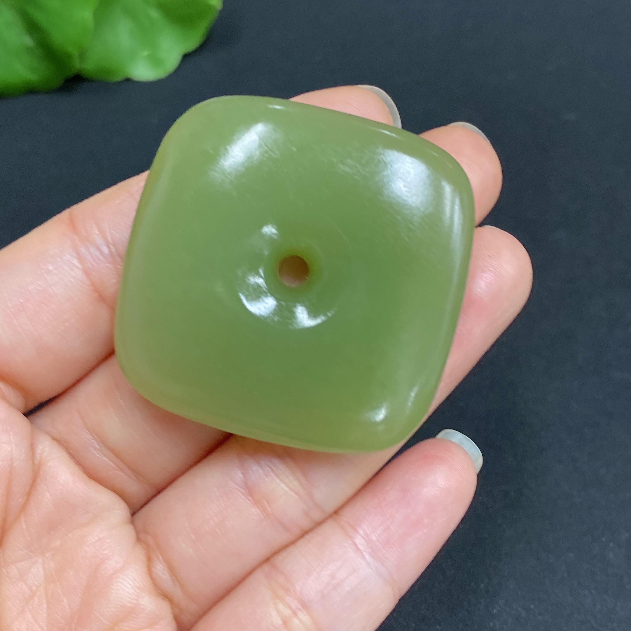 H31602500 Hetian Jade Pendant Square Buckle Total Weight Approx.25.1g