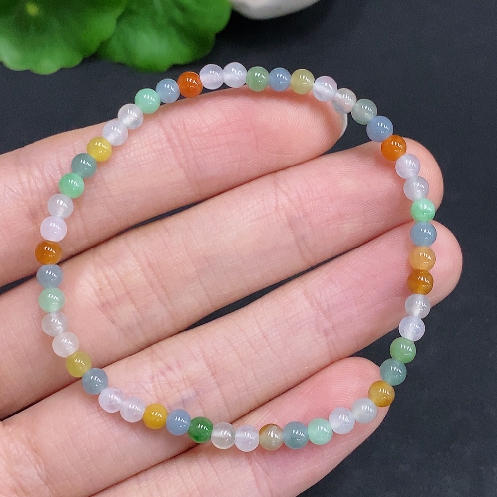 F32807705 Jadeite Beads Bracelet Total Weight Approx. 3.7g Size Approx. 3.6mm