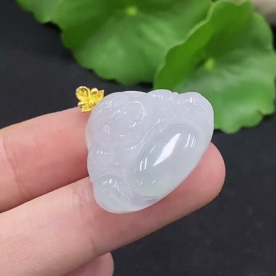 F33866921 Jadeite Buddha Pendant 18K Gold Total Weight Approx.4.24g