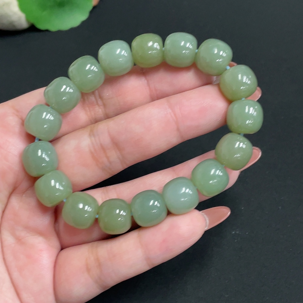 H34073904 Hetian Jade Bracelet Card 11.6 mm Approx. Total Weight About 45.7g