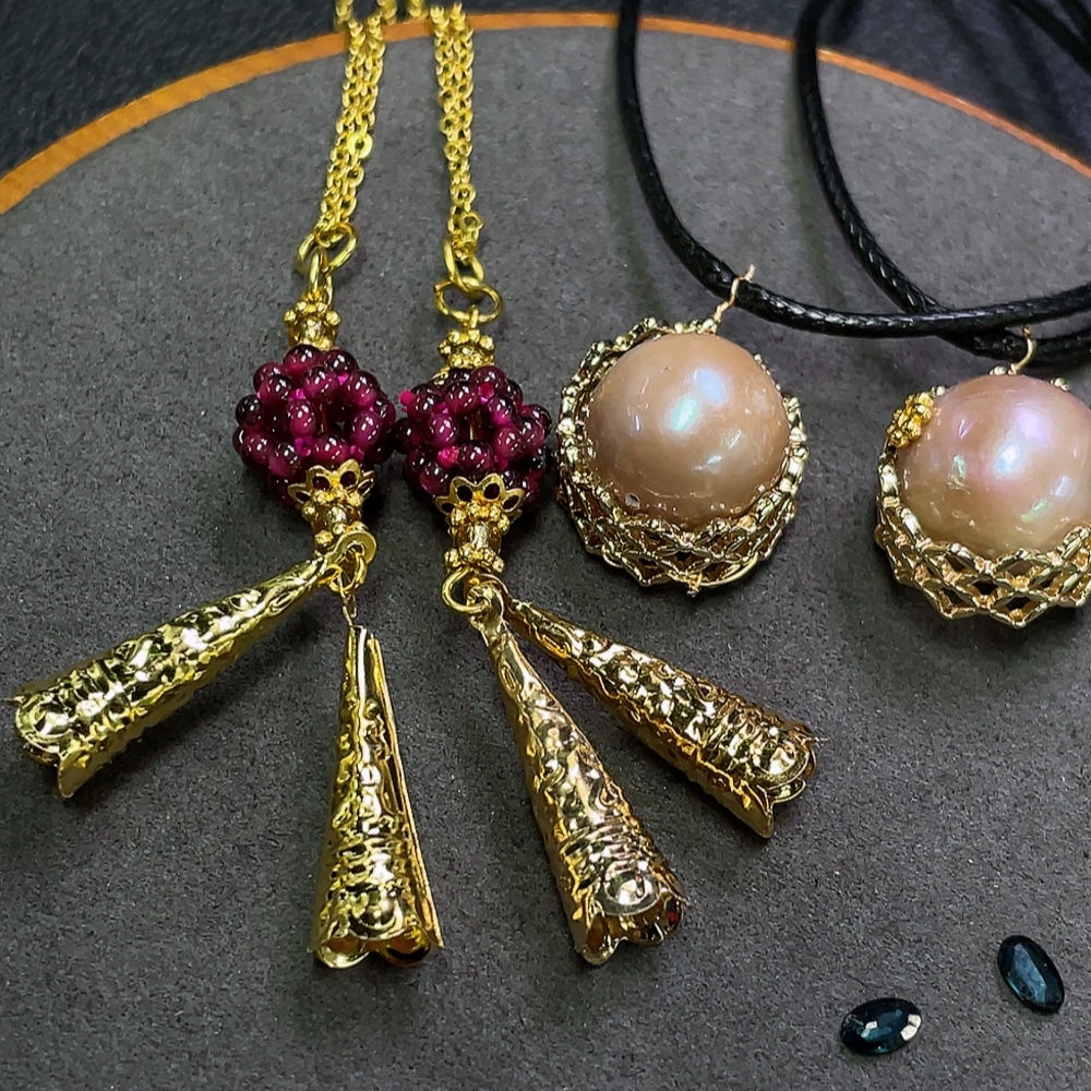 C30473006 Sapphire + Pearl + Garnet Jewelry Non-Gold Total Weight Approx. 20.67g Sell as a Lot