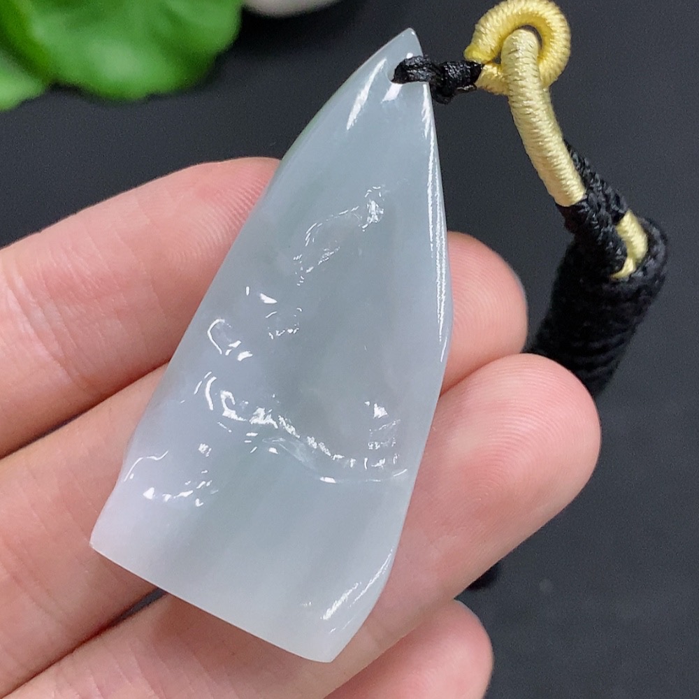 F29438226 Jadeite Freeform Pendant Total Weight Approx. 15.4g (Including Cord Weight)
