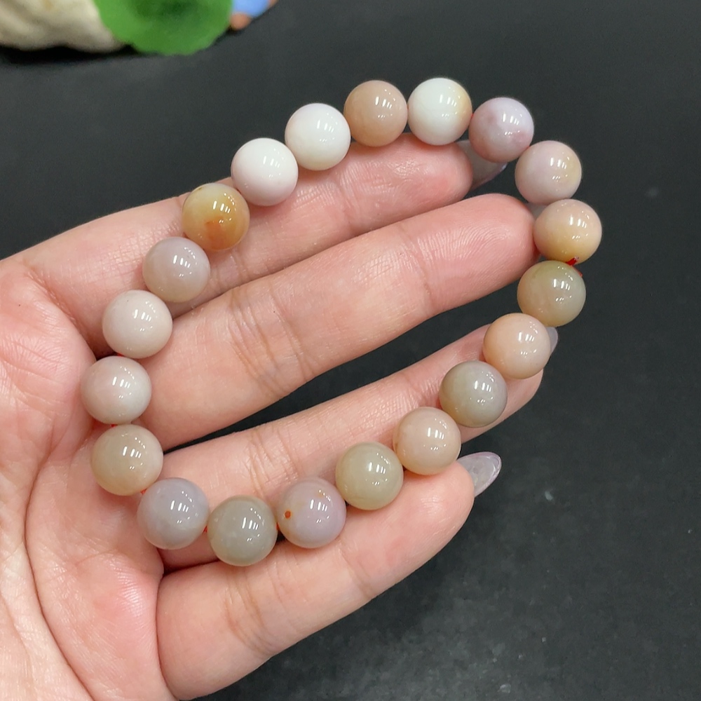 H33863195 Yanyuan Agate Bracelet, Size about 10mm, Total Weight approx. 28.4g