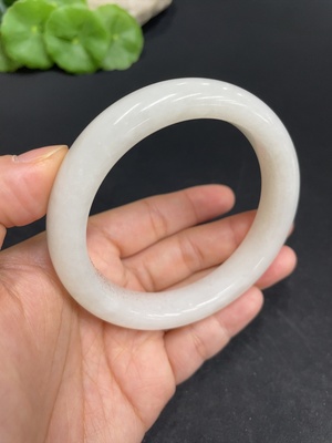 H34052502 Hetian Jade Round Bracelet Size 58.7 Total Weight Approx. 60.2g with Other Mineral Components