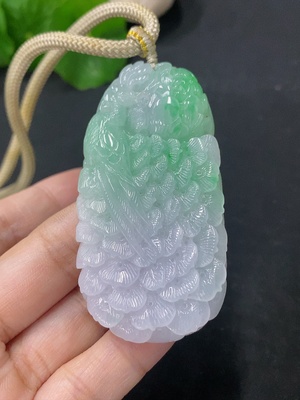 F33829846 Jadeite Peacock Pendant