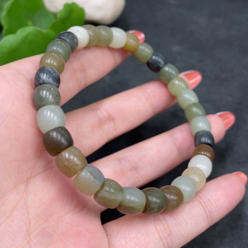 H34016029 Hetian Jade Bracelet, Approx. 7.6mm, Total Weight About 24g