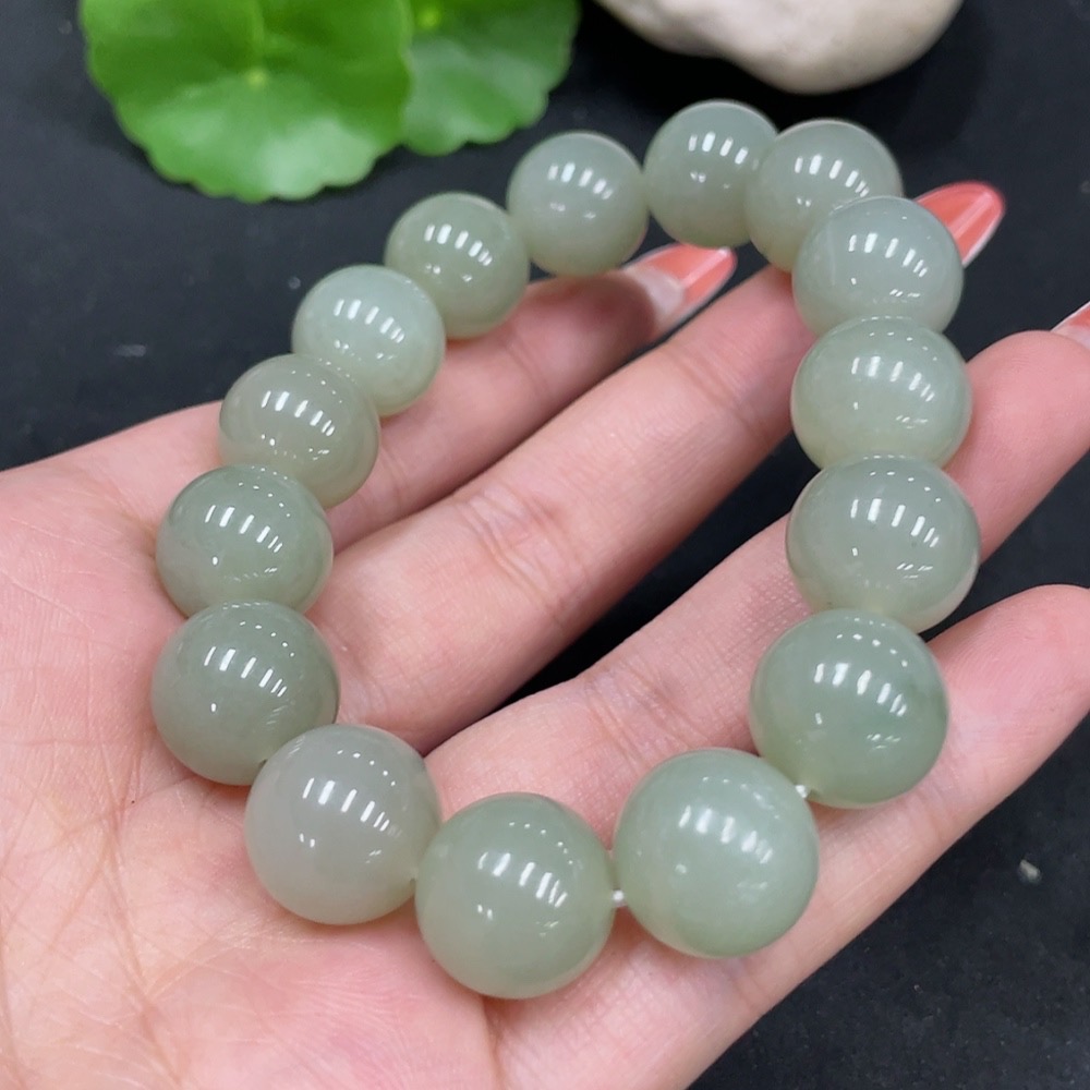 H35084451 Hetian Jade Bracelet, approx. 13.7mm, total weight approx. 63.4g