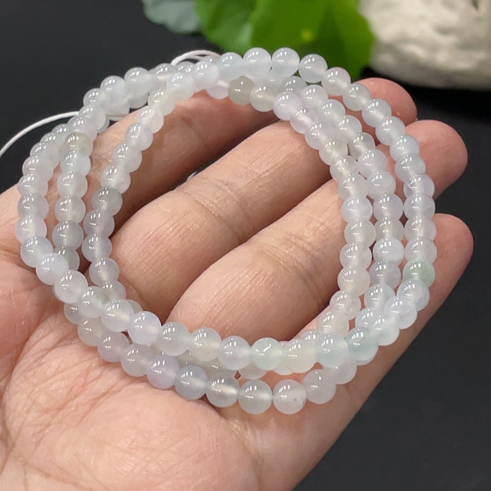 F31626329 Jadeite Bead Necklace Approx. 4.9mm Total Weight About 23.67g