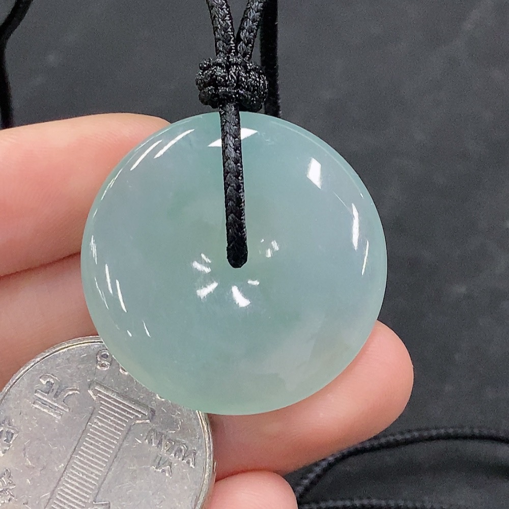 F34963724 Jadeite Pendant Safety Buckle Total Weight Approx. 14.26g with Rope