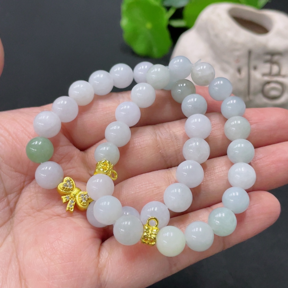 F33935482 Jadeite Bracelet Approx.8mm Beads Non-Gold Accessory