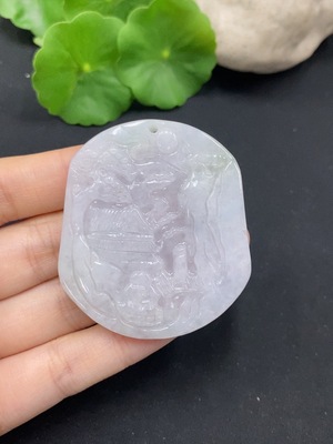 F28201779 翡翠山水挂件 货品总重约28.43g