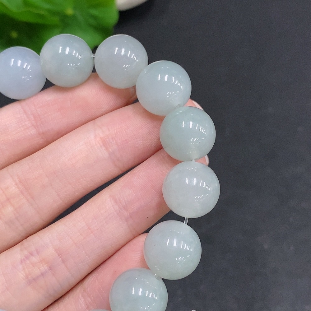 F34034448 Jadeite Bracelet, Total Weight Approx. 58.8g, Bead Size 12.7mm