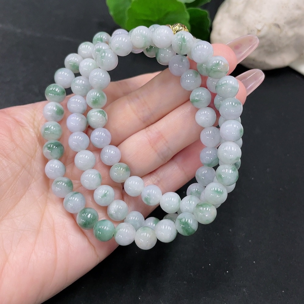 F34068026 Jadeite Beaded Necklace approx. 7.8mm Total Weight approx. 70.2g (Non-Gold-Inlaid)