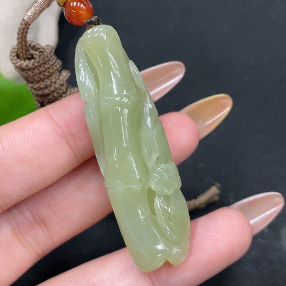H31663938 Hetian Jade Pendant Bamboo Node