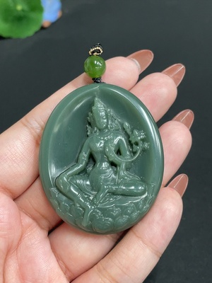 H34973061 Hetian Jade Pendant Guanyin Total Weight About 35g