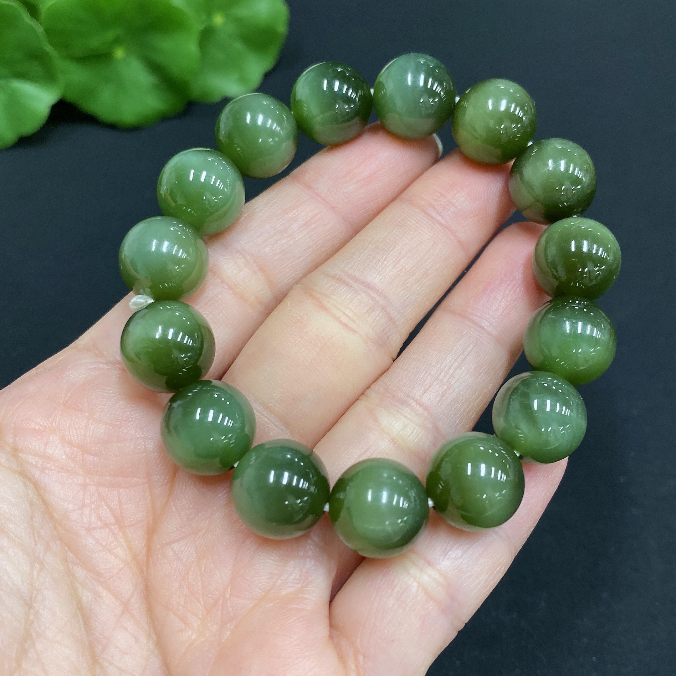 H31667186 Hetian Jade Bracelet Approx.11.4mm Total Weight Approx.38.3g
