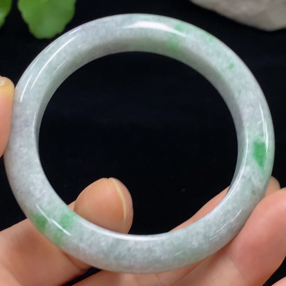 F30480046 Jadeite Round Bracelet Size 53.8 Total Weight Approx. 50.42g