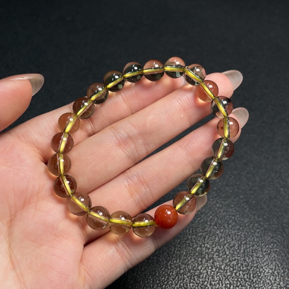 C31576930 Crystal Bracelet, Approx. 8mm Beads, Total Weight Approx. 16.36g, Non-Natural Accent Stones Considered