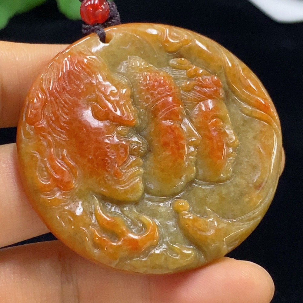 F34025780 Jadeite Pendant of a Moment's Thought