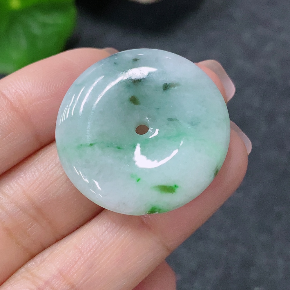 F34043282 Jadeite Pendant Peace Buckle Total Weight Approx. 9g