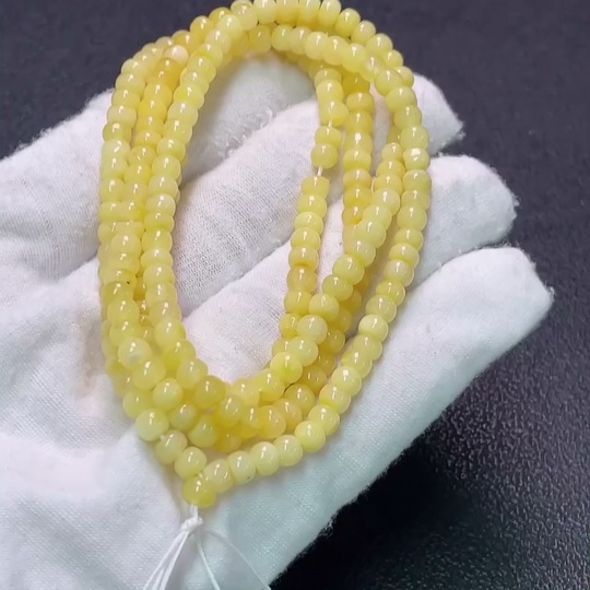 C33922934 Amber Beeswax Bead Strand, Total Weight Approx. 9.56g, Size Approx. 4.5mm