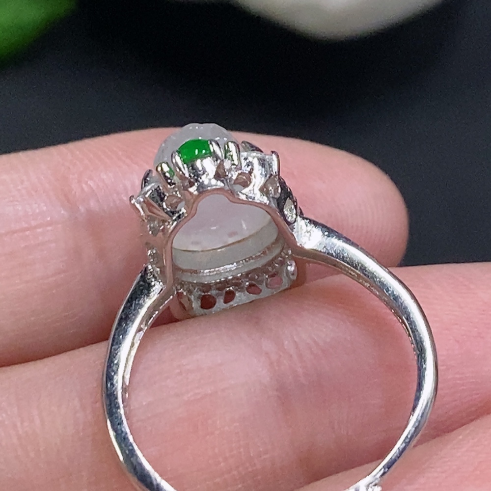 F34001080 Jadeite Pi Xiu Inlaid Ring Adjustable Size Non-Gold Inlay Total Weight About 2.9g