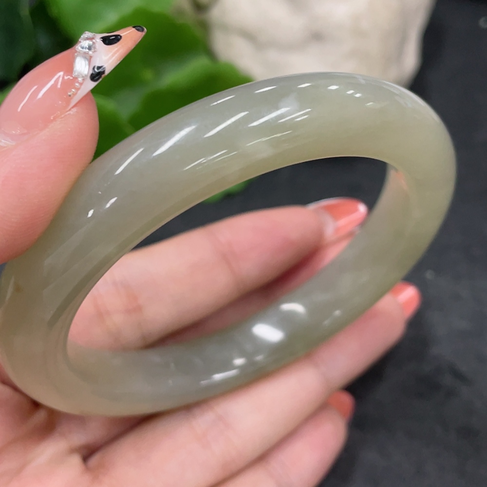 H34981219 Hetian Jade Round Bracelet Size 57.3 Total Weight Approx. 55.3g